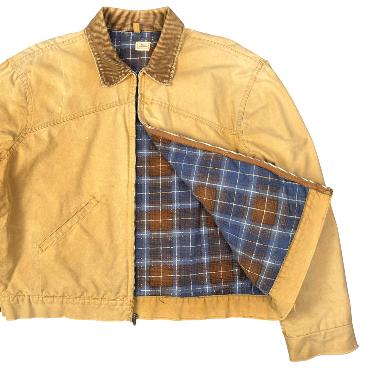 1960's Sears Flannel Lined Heavy Cotton Work Jacket (XXL)